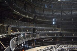 Probíhající rekonstrukce Divadla Spirála v areálu Výstaviště Praha